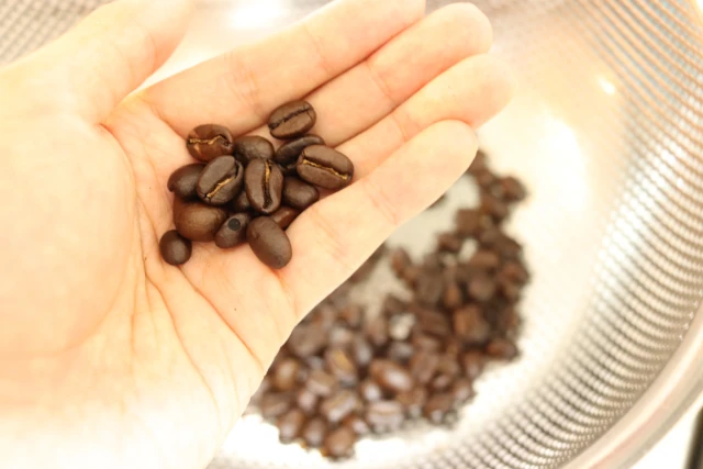 焙煎したコーヒー豆