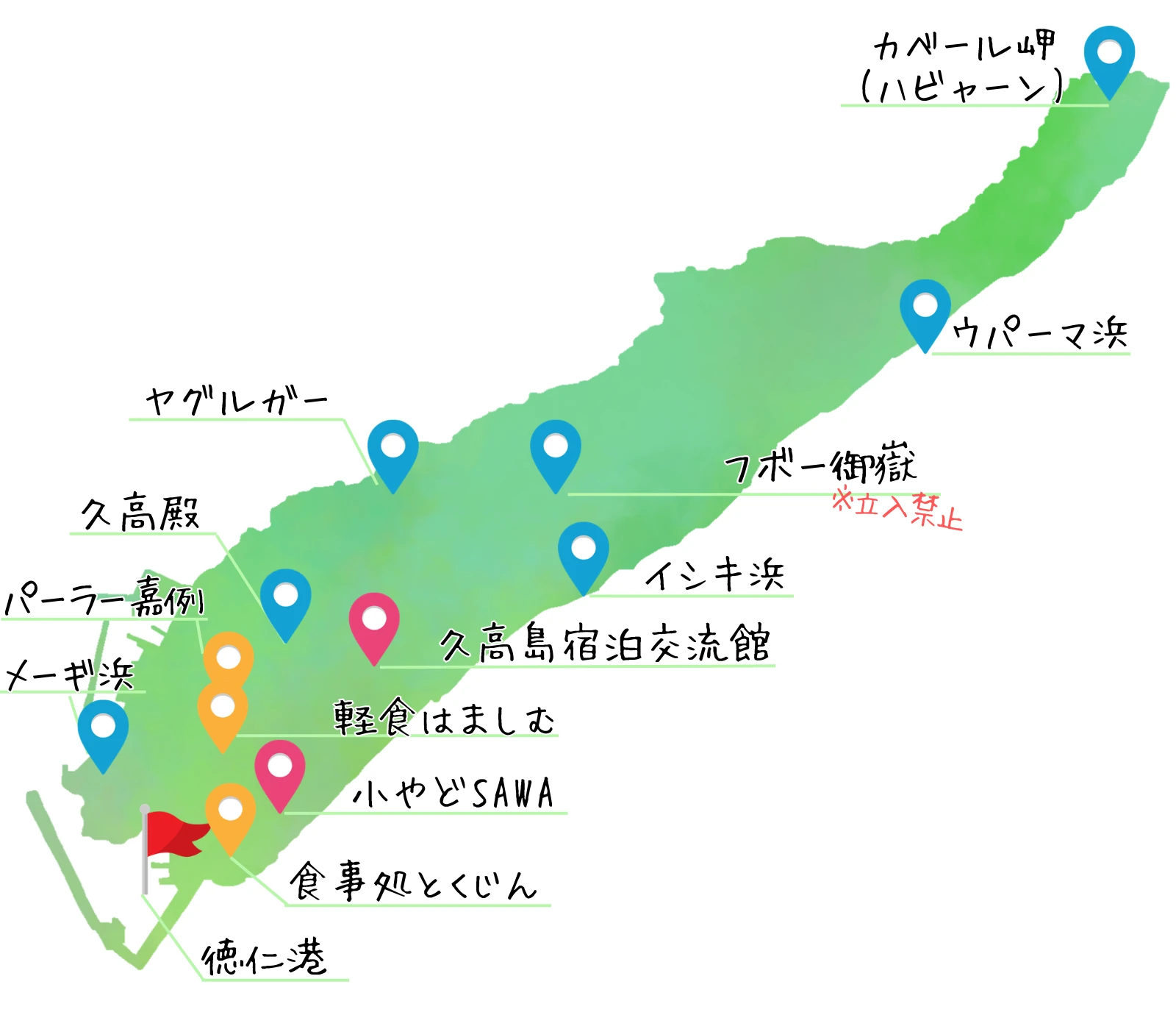 久高島の簡易マップ