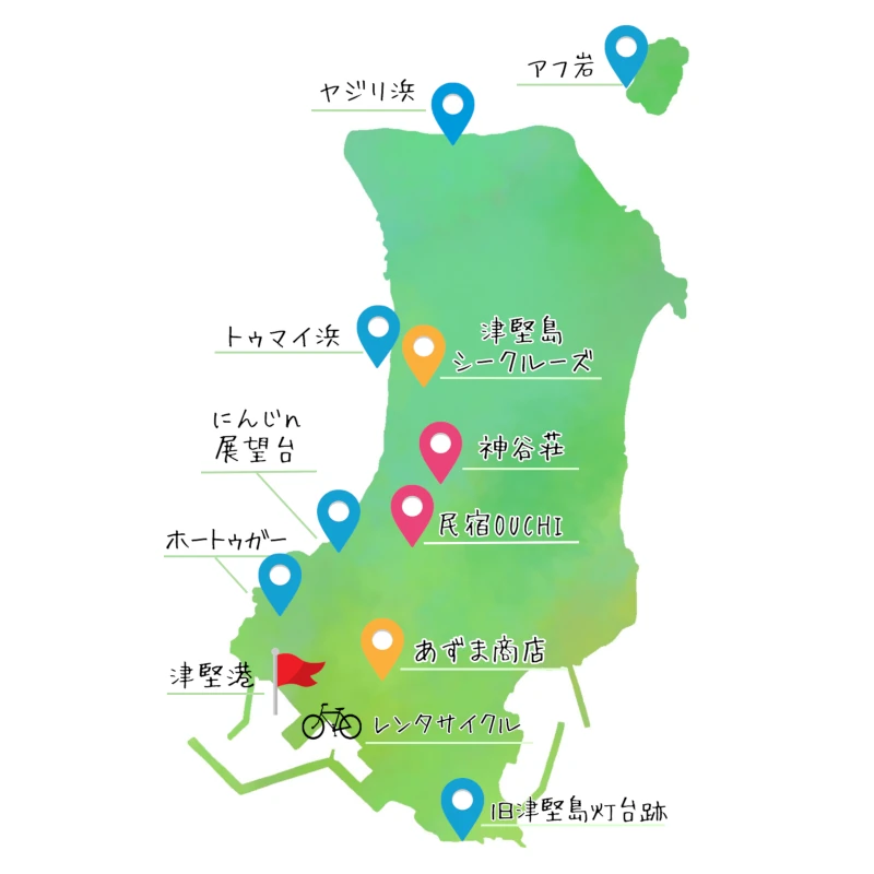 津堅島の簡易マップ