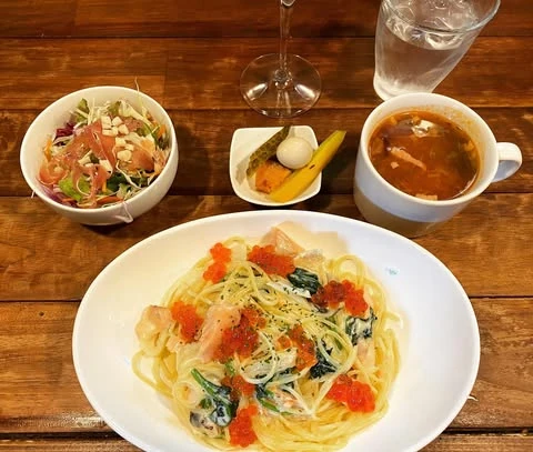 座間味島のリトルキッチンのパスタ